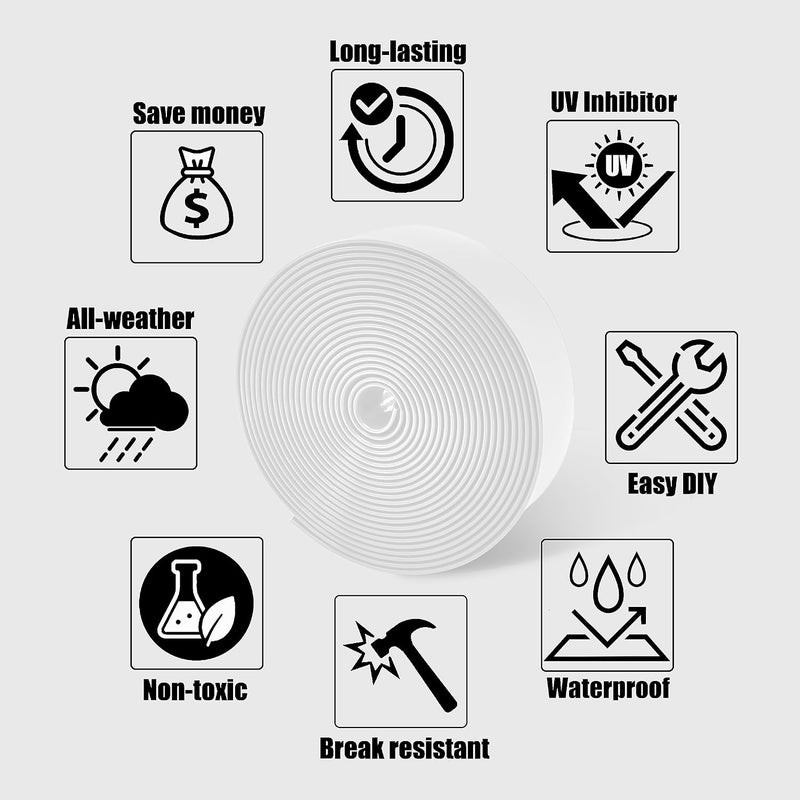 Lumpro Vinyl Straps for Patio Chair Repair Kit 2'' Wide 10 Ft Long Replacement Straps + 10 Free Rivets for Outdoor Lawn Furniture Chaise Lounge Repair (White) - Image 3